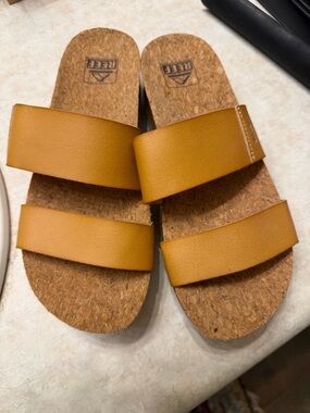 Reef Women's Yellow Cork Slide Sandals